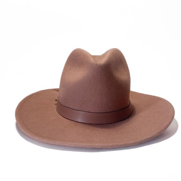 LACK OF COLOR The Fleur Wool Fedora Hat in Dusty Mauve Size 55cm/S - Picture 5 of 13